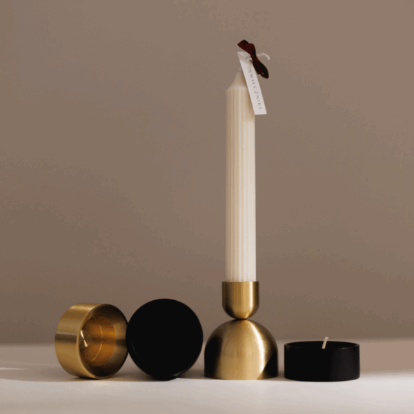 swiecznik-na-swieczki-tealight-mosiezny-i-czarny Mosiężny świecznik na tealight